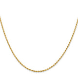 1.5mm Diamond Cut Light Rope Chain in 14K Yellow Gold