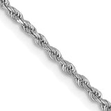 1.5mm Diamond Cut Light Rope Chain in 14K White Gold