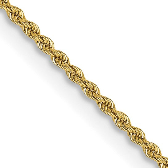 2.0mm Solid Rope Chain Bracelet or Necklace in 14K Yellow Gold