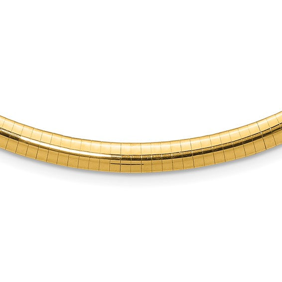 6mm Heavyweight Domed Omega Necklace and Bracelet in 14K Yellow Gold