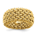 9.5mm Contemporary Mesh Pattern Ring in 14K Yellow Gold