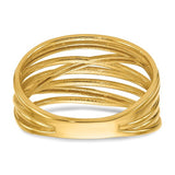 Fancy Gold Highway Band Ring in 14K Yellow Gold 2 Sizes