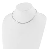 Domed Omega 4mm Wide Reversible Necklace and Bracelet in 14K White or Yellow Gold