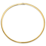 Domed Omega 4mm Wide Reversible Necklace and Bracelet in 14K White or Yellow Gold