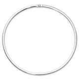Domed Omega 4mm Wide Reversible Necklace and Bracelet in 14K White or Yellow Gold