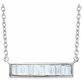 Baguette Diamond Bar Necklace in 14K Gold