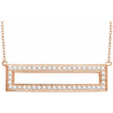 Rectangular Diamond Bar Necklace in 14K Gold