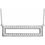 Rectangular Diamond Bar Necklace in 14K Gold