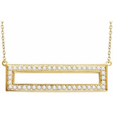 Rectangular Diamond Bar Necklace in 14K Gold