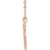 Beaded Cross Necklace with Diamond Charm