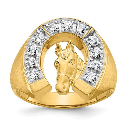 Diamond Horseshoe Ring .80 Ct. TCW in 14K Yellow Gold