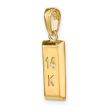 14K 3-D Gold Bar Pendant