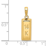14K 3-D Gold Bar Pendant