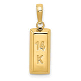 14K 3-D Gold Bar Pendant