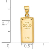 14K Fine Gold Bar Pendant