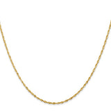 1.5mm Extra-Light Diamond Cut Rope Chain in 14K Yellow Gold