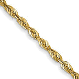 1.5mm Extra-Light Diamond Cut Rope Chain in 14K Yellow Gold