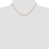 2.0mm Diamond Cut Extra Light Rope Chain in 14K Yellow Gold