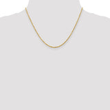 2.0mm Diamond Cut Extra Light Rope Chain in 14K Yellow Gold