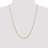 2.0mm Diamond Cut Extra Light Rope Chain in 14K Yellow Gold