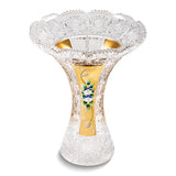 "Ophelia" 24K Gold Plated Crystal Vase holds 12 Long Stemmed Roses or Orchids