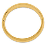 15mm Half Round Highly Polished Bangle Bracelet 9/16" in 14K Yellow Gold