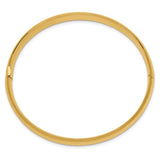 8mm Half Round Highly Polished Bangle Bracelet in 14K White or Yellow Gold