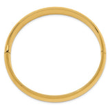 10mm Half Round Highly Polished Hinged Bangle Bracelet 7/16" in 14K White or Yellow Gold