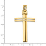 Large Modern Cross Pendant in 14K Yellow Gold