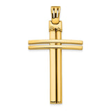 Large Modern Cross Pendant in 14K Yellow Gold