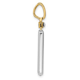 Two-Tone Dog Tag Cross Pendant in 14K Yellow Gold