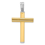 Leslie's Large Two-Tone Modern Cross Pendant in 14K Yellow Gold