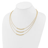 Leslie's 3 Strand Layered Beaded Necklace in 14K Yellow Gold