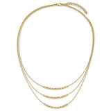 Leslie's 3 Strand Layered Beaded Necklace in 14K Yellow Gold