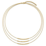 Leslie's 3 Strand Layered Beaded Necklace in 14K Yellow Gold