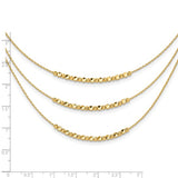 Leslie's 3 Strand Layered Beaded Necklace in 14K Yellow Gold