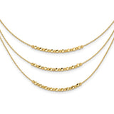 Leslie's 3 Strand Layered Beaded Necklace in 14K Yellow Gold