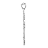 De-Ani Filigree Fleur de Lis Cross Pendant in Sterling Silver