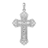 De-Ani Filigree Fleur de Lis Cross Pendant in Sterling Silver