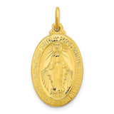 Miraculous Medal Pendant or Necklace 24K Yellow Gold Plated