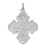 Gothic Four-Way Cross Necklace in Sterling Silver with 24K Yellow Gold Plated Edge