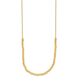 Italian Gold Hammered Bead Necklace and Bracelet