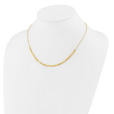 Italian Gold Hammered Bead Necklace and Bracelet