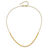 Italian Gold Hammered Bead Necklace and Bracelet