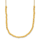 Italian Gold Hammered Bead Necklace and Bracelet