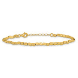 Italian Gold Hammered Bead Necklace and Bracelet