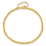 Italian Gold Hammered Bead Necklace and Bracelet