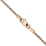 1.5mm Diamond Cut Light Rope Chain in 14K Rose Gold