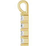 Petite .25 ct. Princess Diamond Cross Pendant in 14K Gold