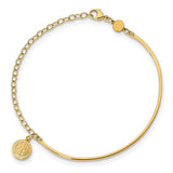 Miraculous  Medal Dangle Bracelet in 14K Yellow Gold
